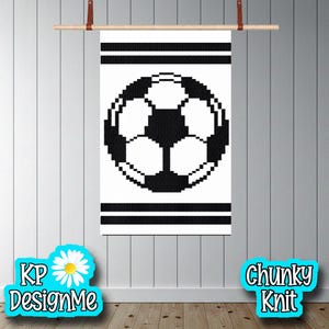 Fußball Decke Muster: Grobstrick Fingermuster (Digitaler Download)