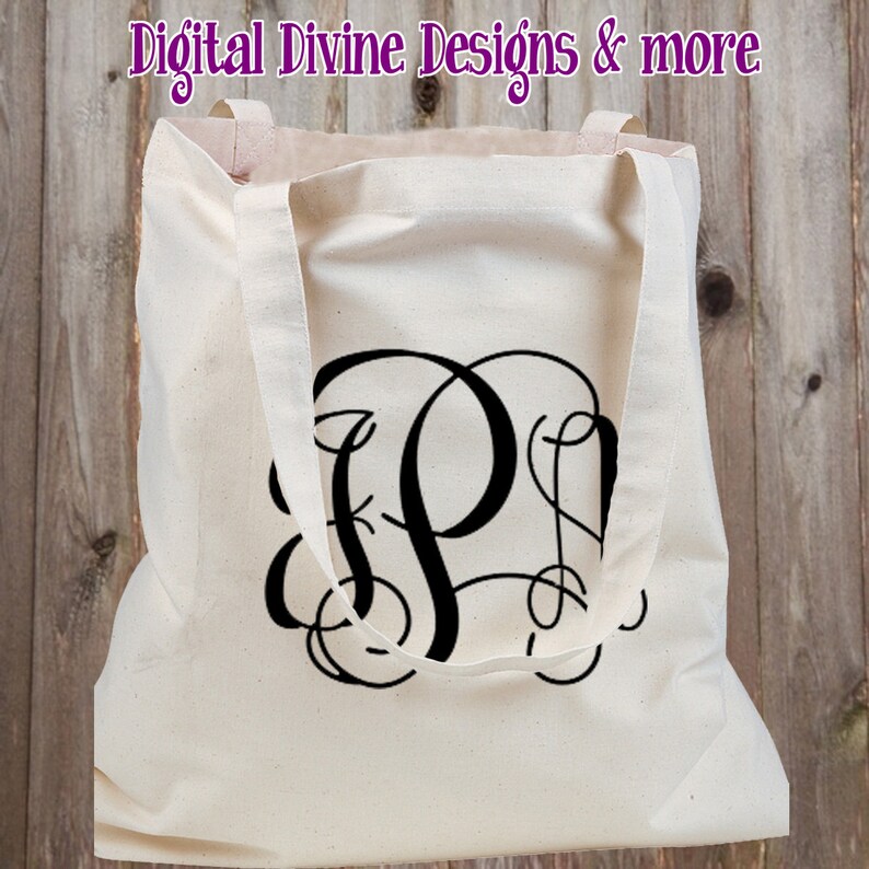 Custom Colors and Fonts FREE SHIPPING Personalized Canvas Tote Bag with your Monogram