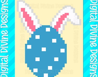 Easter Egg Bunny Blanket Pattern: Chunky Knit Digital Download