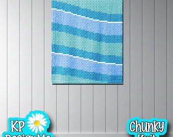 Ocean Waves Blanket Pattern: Chunky Finger Knit (Digital Download)