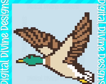 Mallard in Flight Blanket Pattern: Chunky Finger Knit (Digital Download)