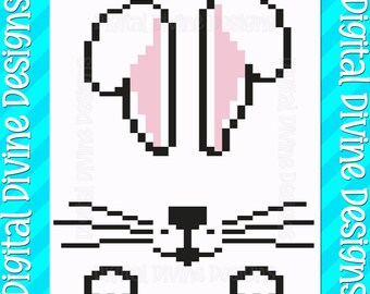 Easter Bunny Rabbit Face Blanket Pattern: Chunky Knit Digital Download