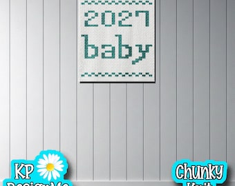 2027 Baby Blanket Chunky Knit Pattern (Digital Download)