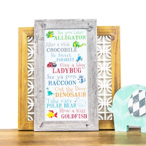 See You Later Alligator | SS1296 After A Whole Crocodile Nursery Playroom Decor Kids Children Art Sign Picture