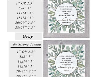 Faith Wall Art – Serenity Prayer or Joshua 1:9 – 8x8 Framed Green Floral Bible Verse – Christian Encouragement by Summer Snow