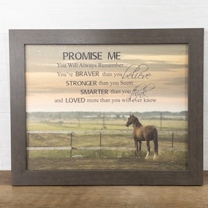 Promise Me You’ll Always Remember – Inspirational Horse Wall Art – Christopher Robin Quote – Sunrise Farm Scene – Framed Gift by Summer Snow