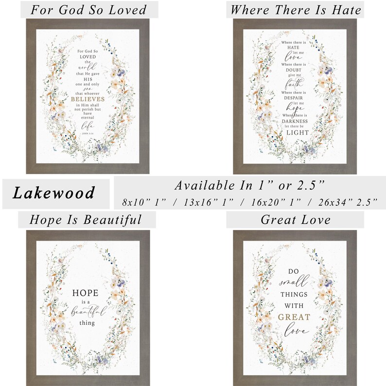 Christian Scripture Wall Art – Floral Faith Quotes – Framed Decor - Etsy