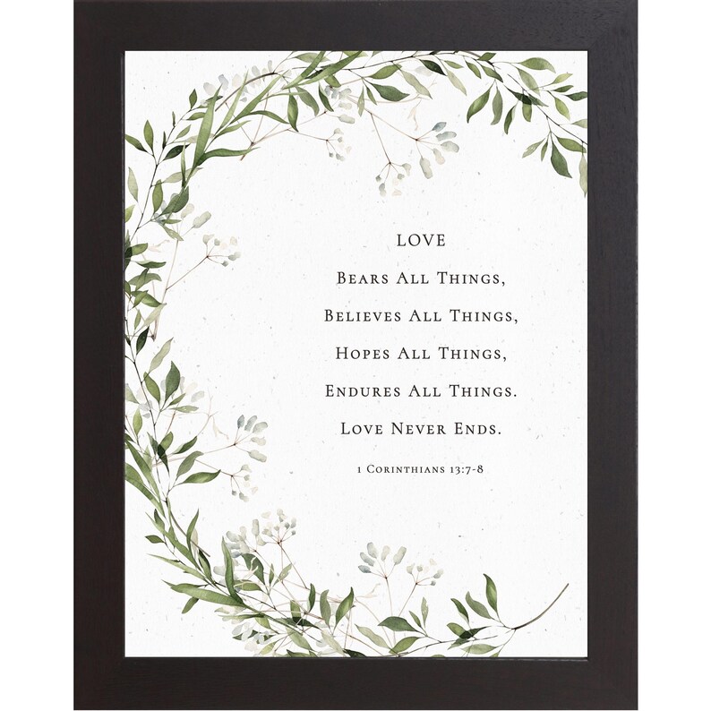 Love Bears All Things Wall Art – 1 Corinthians 13 Scripture Decor ...