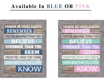 Braver Than You Believe – Nursery Wall Art for Boys or Girls – Rustic Baby Room Quote – 8x10 to 26x34 Framed Sizes – Summer Snow