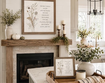 The Best Things In Life Wall Art – Wildflower Botanical Quote Gift