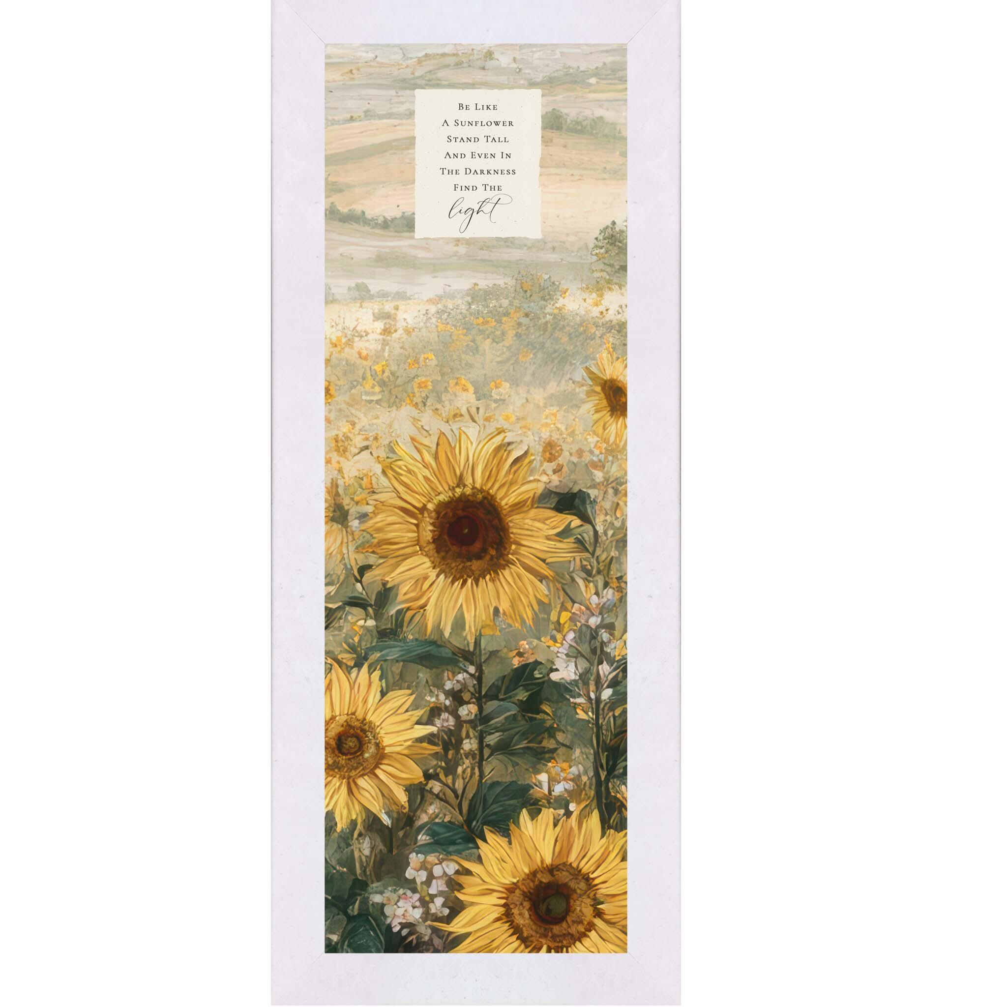 Sunflower Wall Art – Be Like a Sunflower Quote, Vertical Framed Floral ...