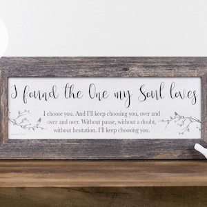 I Found The One My Soul Loves | SSA103667 Wedding Anniversary Art Sign Picture Birds Grey Decor Bedroom Framed Art