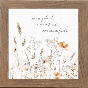 Love Never Fails Wall Art – Christian Scripture Decor