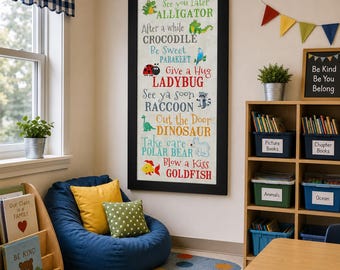 See You Later Alligator Wall Art – Kids Nursery Animal Goodbye Rhyme Decor Gift