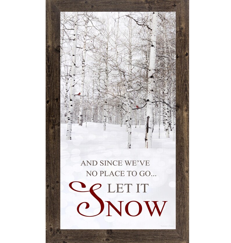 Let It Snow Wall Art – Cardinal Winter Scene – Framed Vertical ...
