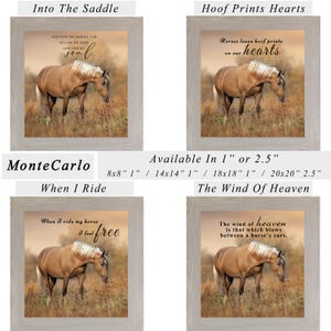 May include: Four framed prints showcasing a horse in a field, each with an inspirational quote. The prints are available in various sizes, including 20 x 20 cm, 35.5 x 35.5 cm, 45.7 x 45.7 cm, and 50.8 x 50.8 cm.