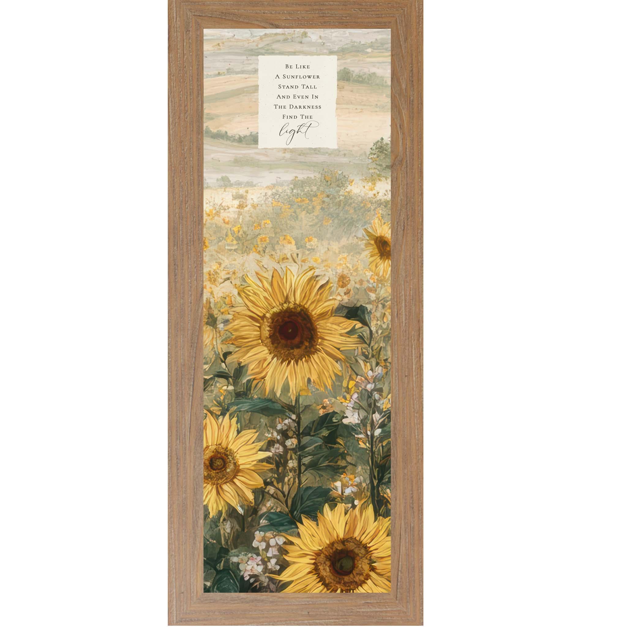 Sunflower Wall Art – Be Like a Sunflower Quote, Vertical Framed Floral ...