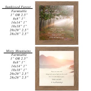 There Are Some Who Bring Light – Framed Sympathy Wall Art – Misty Mountains or Sunkissed Forest – 8x8 Memorial Gift by Summer Snow
