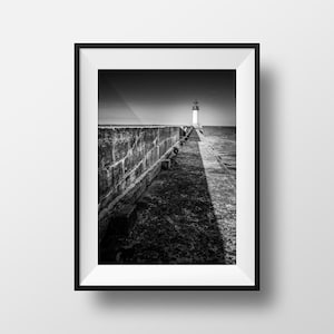 Foto em preto e branco Farol da Ilha de Groix - Bretanha