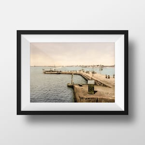 Foto antiga Brittany Lorient - Port Louis Poster vintage Retro Fotografia Poster Lembrança Decoração de parede