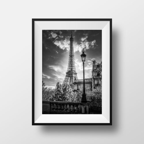 Eiffel Tower Vintage Photo Print Black and White Paris France - Etsy