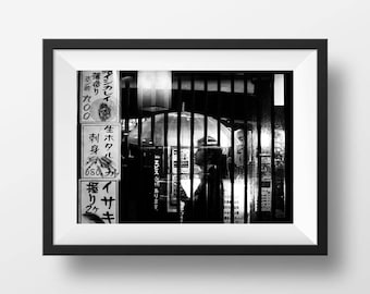 Tokyo Photo Fine Art Print - Tokyo  Black and White Photography Image Köenji Reflection Street View Picture Poster Japan Wall art Decor