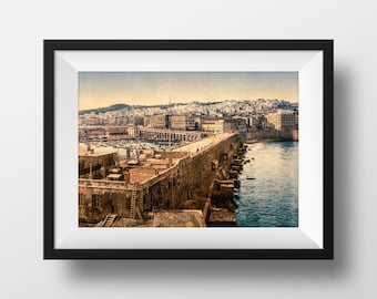 Historische Farbfotografie von Algerien – Panorama von Algier um 1900, Bild, Poster, Souvenir, Wanddekoration