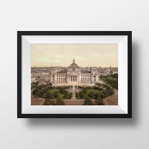 Old Berlin Photo - Vintage Poster Photography Retro Germany Berlin Reichstag Souvenir Wall  Art Decoration