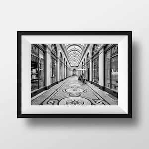 Black and White Photo Print - Galerie Vivienne Paris Passages Parisiens