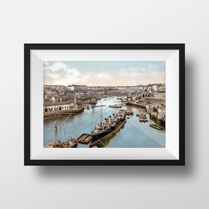 Foto antiga britany brest-poster vintage o porto retro fotografia finistère lembrança decoração de parede frança lembrança