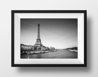 Impresión fotográfica París La Torre Eiffel - Pont d'Iéna La Seine Imagen Arte Cartel cartel Paisaje Escena de la calle Decoración de la pared