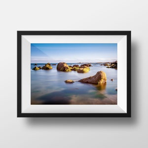 Impressão fotográfica Brittany - Finistère Blue Sea Rocks Cor Decoração de parede Pôster de fotografia de paisagem