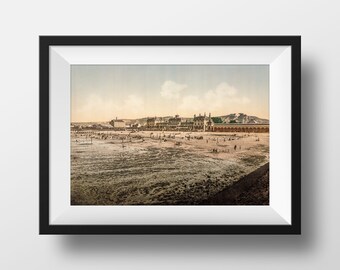 Photo Ancienne Cherbourg Normandie- Impression Image Ancienne Poster Affiche La Plage et le Casino Photographie Souvenir Décoration Murale