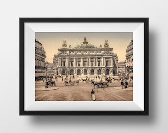 Old Paris Print Opera Garnier - Image 1900 Vintage Poster Retro Photography Wall Art Photo Home Decor