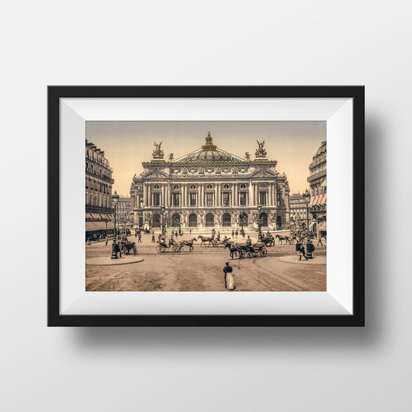 Old Paris Print Opera Garnier - Image 1900 Vintage Poster Retro Photography Wall Art Photo Home Decor