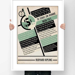 Poster IF Rudyard Kipling - Poster Typography Poetry Poem Literary Illustration Wall Art Home Decor Bauhaus design Print