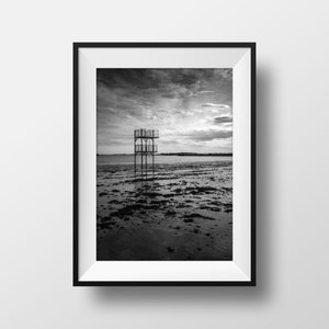 Fotografía de Bretaña - Pointe du Raz Finistère Seaside Ocean Image Fotografía de paisajes en blanco y negro Decoración de carteles de rocas