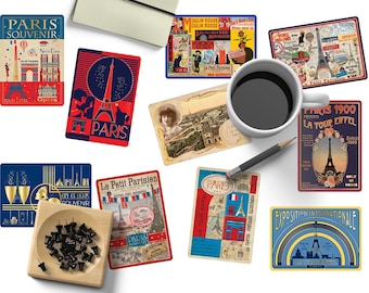 Partia 50 starych pocztówek paryskich - wizualizacje retro zabytków Paryża Wieża Eiffla 1900 Obraz z przeszłości