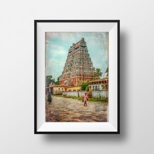 Colored Photo Print India - Chidambaran Nataraja Temple Tamil Nadu Photographic Travel Diary South India Poster Wall Art