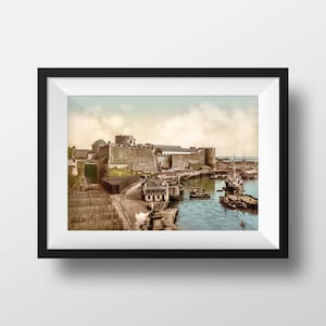 Foto britany brest-o castelo antigo imagem restaurada poster vintage retro fotografia poster lembrança decoração de parede lembrança