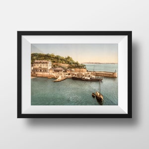 Foto antiga Brittany Dinard - Bec de la Vallée Poster vintage Retro Fotografia Poster Ille et Vilaine Lembrança Decoração de parede