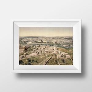 Photo Print - Antique Panoramic View of Jerusalem in 1900