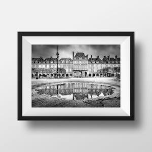 Fine ART Print of Paris - Ile Saint Louis and the Seine River Photo in Black and White Street View Picture Poster France