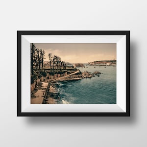 Foto antiga Brittany Douarnenez - Finistère Poster Vintage Retro Fotografia Poster Finistère Lembrança Decoração de Parede França