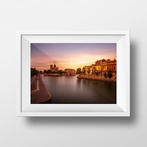 Fine ART Print of Paris  - Cathedral Notre Dame de Paris Color Ile Saint-Louis Photography Cityscape Street View Poster France Wall Art