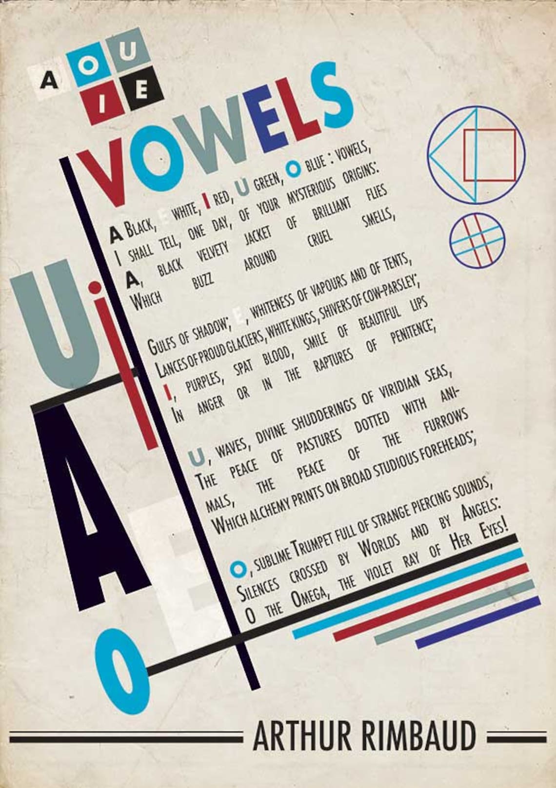 Affiche Poème Arthur Rimbaud Voyelles Poster Typographie Etsy France