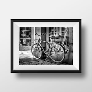 Paris Photo Print - Vivienne Gallery Bicycle Photography Black and White Picture Street Scene Poster Wall Art
