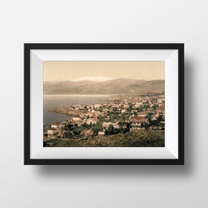 Antique Photo Lebanon Beirut - Panoramic View Vintage Poster Photography Retro Wall Art home Decor