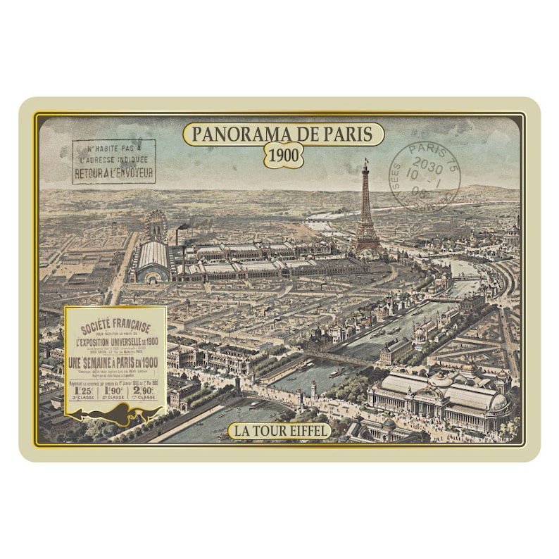 Lot de 10 ou 20 cartes postales Paris Vintage Visuels Rétro des Monuments de Paris Tour Eiffel 1900 Image d'antan Exposition Universelle image 2
