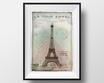 Print Eiffel Tower Paris 1900 Exposition Universelle - Paris Belle Epoque Vintage Retro Fine Art Travel Poster Print Wall Art